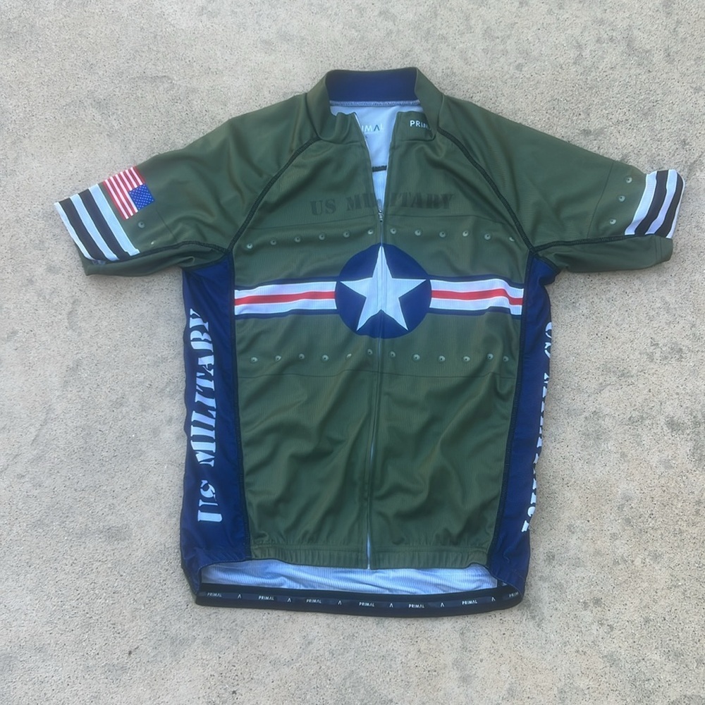 Primal Race Cut Men's U.S. Military Short Sleeve Cycle Jersey Size L